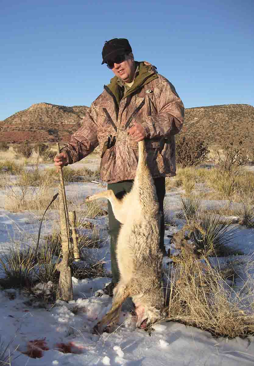A 40-grain Ballistic Silvertip from a .223 Savage Predator Hunter rifle dropped this coyote. The Predator Hunter’s 1-in-9-inch twist barrel shoots well with bullets from 40 to 77 grains.